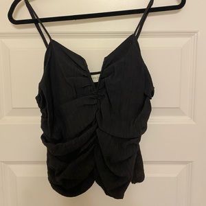 the pants store black ruched top